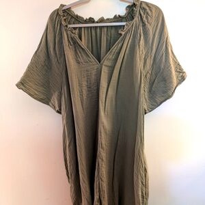 Old Navy V-neck mini swing dress, XXL, green